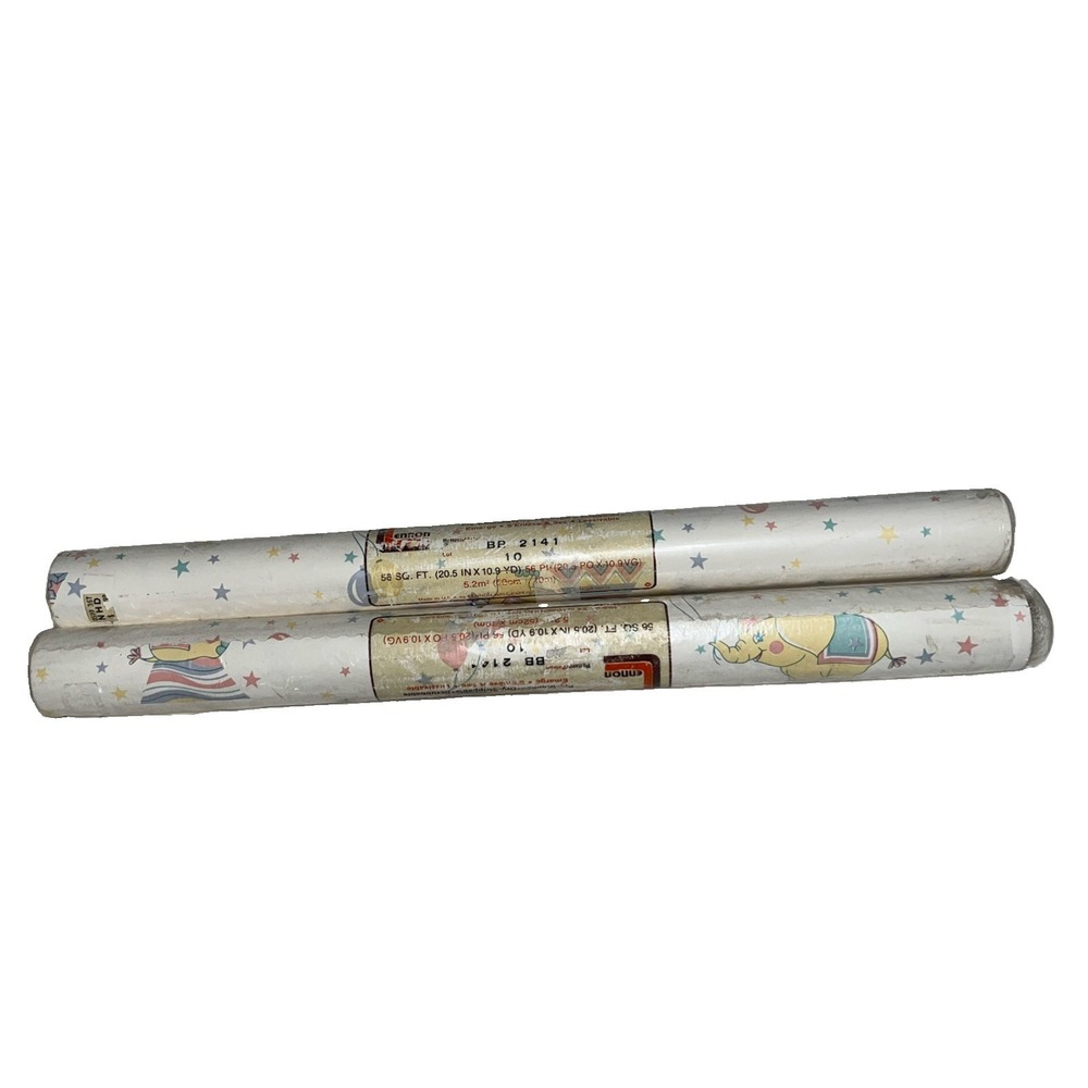 2-Vintage Lennon Circus Theme Wallpaper Rolls 56 Sq Ft Each 112 Total Nursery